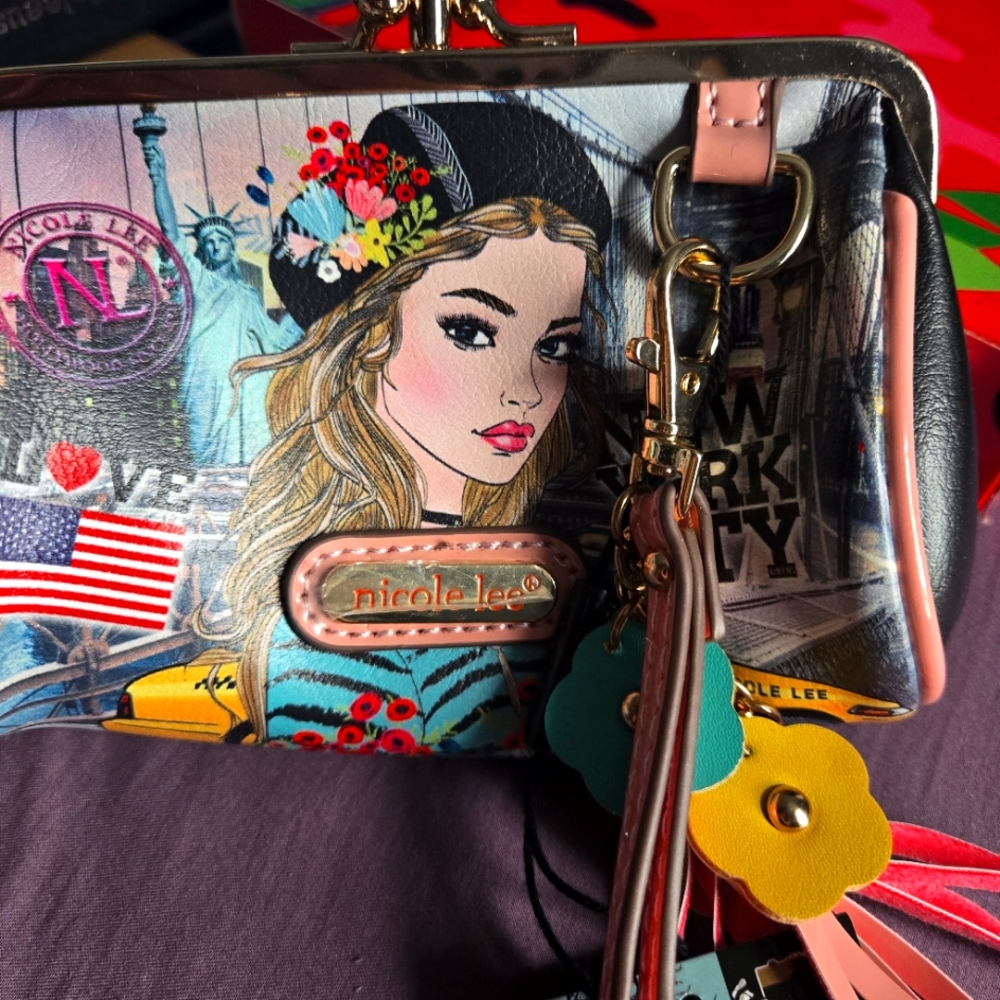 Nicole Lee wallet/ makeup pouch with key chain